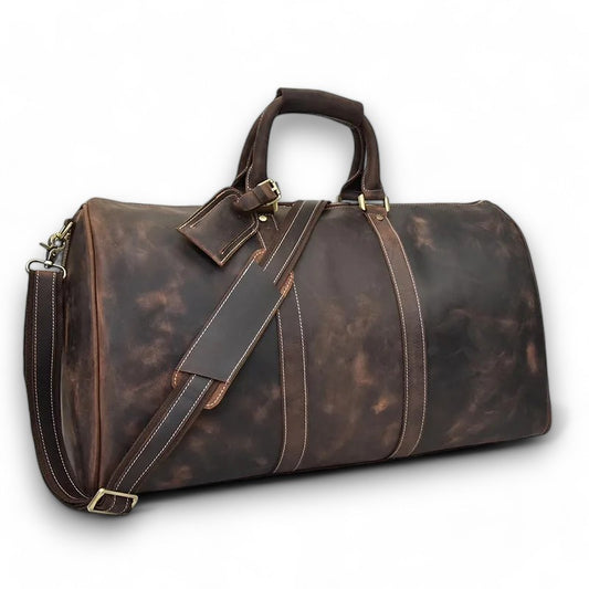 SERGEI - DUFFLE BAG IMPRIMÉ CUIR TACHÉ